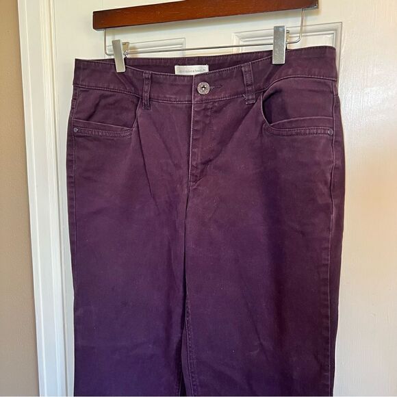 Christopher & Banks Plum signature slimming Strech fit pants 8 - Picture 3 of 8